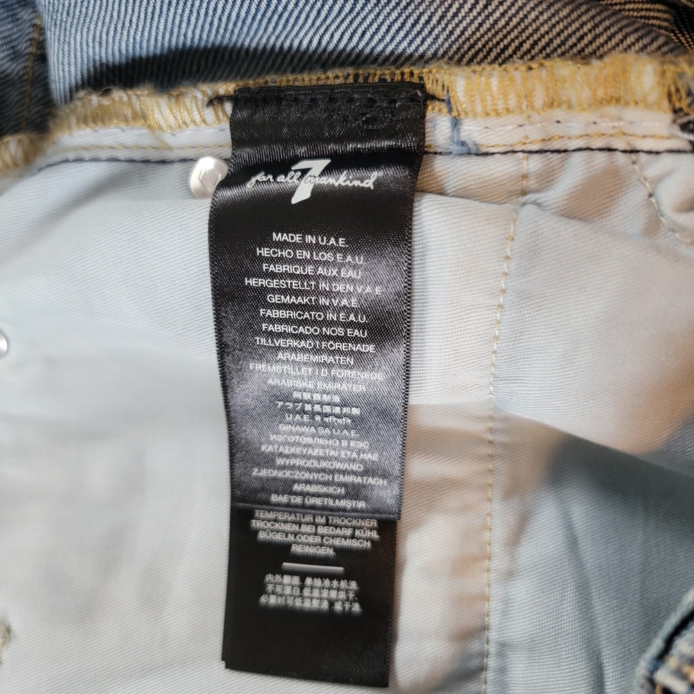 7 For All Mankind Jeans Mens 36 The Straight Blue Distressed Ripped NEW - Picture 8 of 8